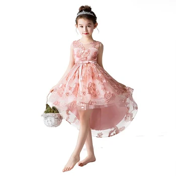 Mini Ružový Kvet Dievčatá Šaty pre Svadobné Party Čipky Appliques bez Rukávov Vysoké/Nízke plesové Šaty, Šaty, Princesse Fille Vestidos 2023
