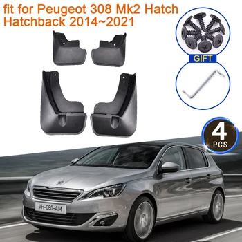 Blatníky pre Peugeot 308 Mk2 Poklop Hatchback 2014~2021 Príslušenstvo 2015 2016 2017 2018 2019 2020 Blato Klapky Splash Stráže Blatník