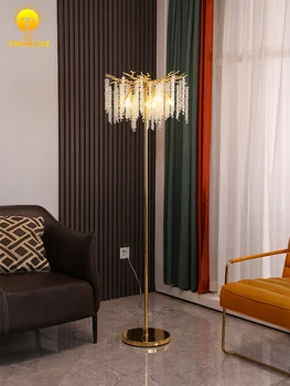 K9 Crystal Poschodí Lampa,150 cm Nordic LED Poschodí Ľahké, Moderné Najlepšie Čítanie stojacie Lampy pre Obývacia Izba Vnútorné Osvetlenie Spálne