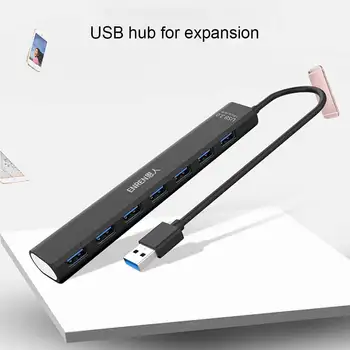 2X USB Rozbočovač Viacúčelový Prevod Zariadenie Povrch Notebooku Príslušenstvo Rozšírenie Adaptér Univerzálny Office 7-Port Konvertor