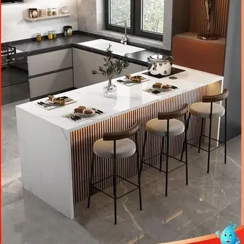 Svetlo luxusný ostrov bar tabuľka integrované mramoru malá kuchyňa domácnosti príručka tabuľka multi-funkčné moderné jednoduché prispôsobenie