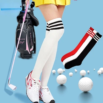 Golf kolená vysoké ponožky žena bavlnené tenké tri vykonávať svoje športové ponožky
