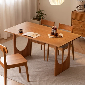 Nordic jedálenský stôl, domáce masívneho dreva tabuľka, čerešňového dreva moderný jednoduchý, rozširovať, a pribrala jedálenský stôl