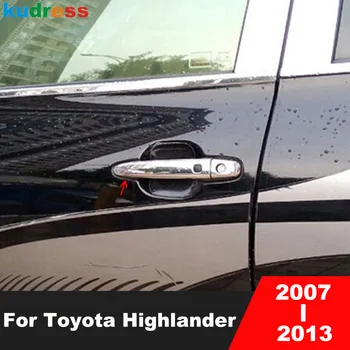 Pre Toyota Highlander 2007 2008 2009 2010 2011 2012 2013 Chrome Strane Dverí Rukoväť Kryt Výbava Nálepky Auto Vonkajšie Príslušenstvo