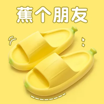 2023 Jar Nový Čerstvý Banán Papuče pre Mužov Letné Dizajn Svetlo EVA Vonkajšie Pláži Flip Flops Páry Sandále, Topánky Listov