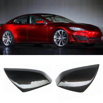 Pre Tesla Model S 2021.6-2022 Zrkadlo Pokrytie Skutočné Uhlíkových Vlákien Auto Exteriérové Dvere, Bočné Spätné Prípade Zadnej Strane Plášťa Spp Pridať Na