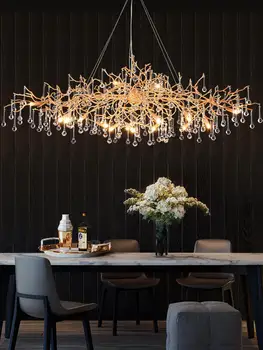 Krištáľový Luster Reštaurácia Postmoderných Luxusné Villa Obývacia Izba Lobby Dizajnér Všetky Medi Pobočka Francúzskej Jedálenský Stôl Lampa