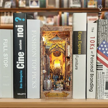 DIY Knihy Kút Magic Bookhouse Dragon Castle Budovy Model Billy Drevené Bookend Reproduktory Auta Hračka Detí Dievča, Darček