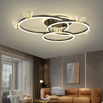 Moderný Štýl Butterfly Vzory Remote LED Lustre Pre obývacie Izby, Spálne Reštaurácií, Kuchýň Krúžky Lustre