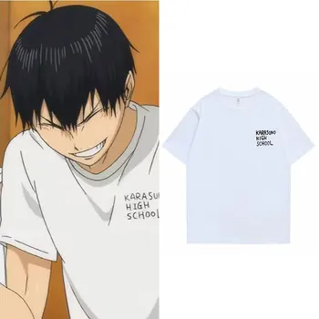 Anime Haikyuu Tobio Kageyama Print T Shirt Nové Karasuno Vysokej Škole List Logo T-shirts Muži Ženy Móda Tee Tričko Streetwear