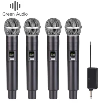 GAW-RM58 2022Newest 4 Kanál 6.35 MM UHFWireless Karaoke Mikrofón Reproduktor Výkon Vonkajšie Audio DJ Spev Ktv Konferencie