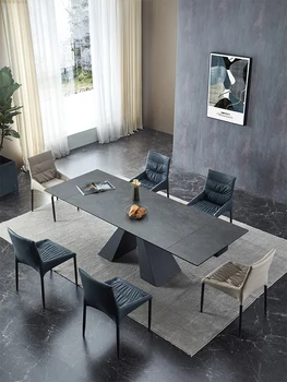 Taliansky dovezené rockboard jedálenský stôl a stoličky kombinácia môže byť zdvíhateľnej pre moderné svetlo a luxusné použitie v domácnosti.