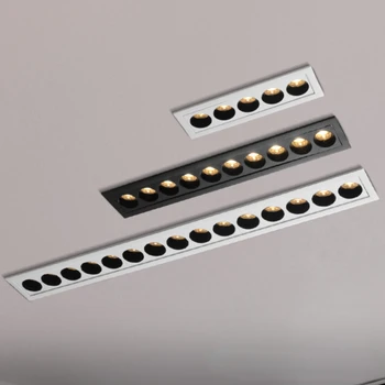 Anti-Glare Bodové Svetlo Lineárne Zapustené Mriežka Line Svetlá 10W 20W 30W Pásy COB LED Stropné Downlight Nastaviteľný Uhol