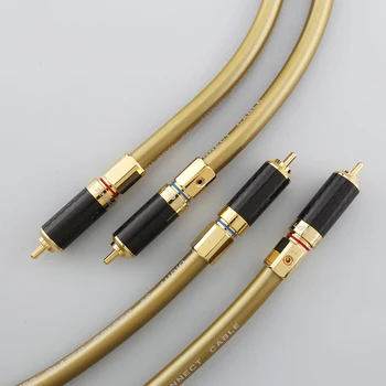 Vysoká Kvalita Pár HI-Fi RCA Kábel Hifi Audiocrast A70 S Uhlíkových Vlákien Konektor RCA Kábel Rovnaké Ako Cardas Hexlink Golden 5-C Kábel