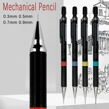 4pcs/set, Mechanické Ceruzky 0.3/0.5/0.7/0.9 mm Vymeniteľná Vedie Umenie, Kresba, Náčrt, Ceruzka, Kancelárske písacie potreby Školy Grafické efekty
