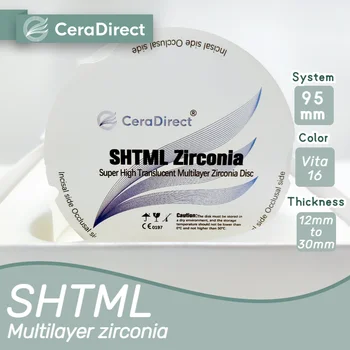 Ceradirect SHT-ML Viacvrstvových Zirconia Zirkonzahn Systém(95 mm)--pre Zubné Laboratórium CAD/CAM