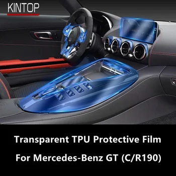 Pre Mercedes-Benz GT 19-21 C/R190 Interiéru Vozidla stredovej Konzoly Transparentné TPU Ochranný Film Anti-scratch Opravy Film
