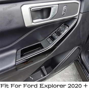 Vnútorné Dvere Opierkou Okno Výťah Tlačidlo Panel Rám Dekorácie Kryt Výbava Pre Ford Explorer 2020 - 2023 Doplnky Interiéru Auta