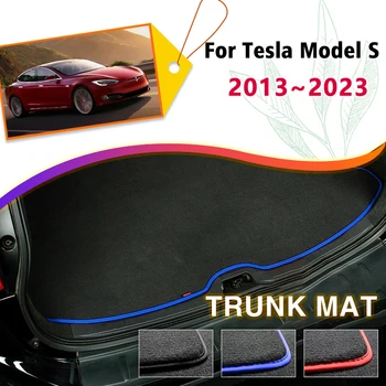 Zadný Kufor Mat Pre Tesla Model S, 2013~2023 2022 2018 Auto Boot Cargo Líniové Zásobník Kufor Batožiny, Podlahy Koberec Podložky Auto Príslušenstvo