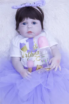 55 cm znovuzrodené dieťa silikónové bábika dieťa princezná realisticky telo módne simulácia reborn hračky pre dievčatá krásny vianočný darček