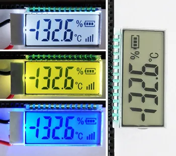 13PIN TN Pozitívne 3-1/2 Číslice Segmente LCD Panel Teplota Vlhkosť Obrazovka Biela /Žltá Zelená/Modrá/Šedá Podsvietenie 3V