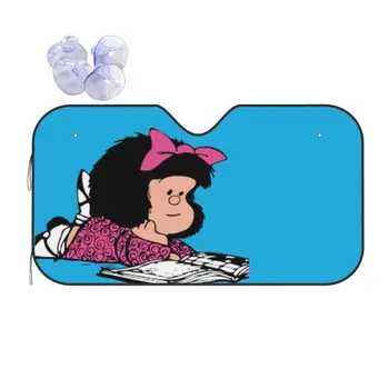 Mafalda Karikatúra Roztomilý Módne čelné Sklo Slnečník 76x140cm Anime Fólie Auto Slnečník Predné Okno Kryt