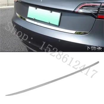 pre Tesla Model 3 Nehrdzavejúca Oceľ Príslušenstvo Zadný kufor hlavnú zadné čalúnenie pás je dekoratívne pásy zadné veko kufra kryt výbava