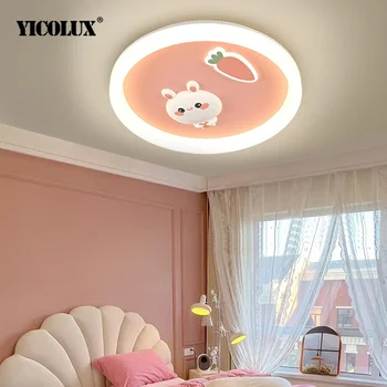 Detská Izba Lampa LED Stropné svietidlo Závesné Svietidlá Pre Spálne, Obývacia Izba Domova Cartoon Králik Ružový Dizajn Lesk Svetiel