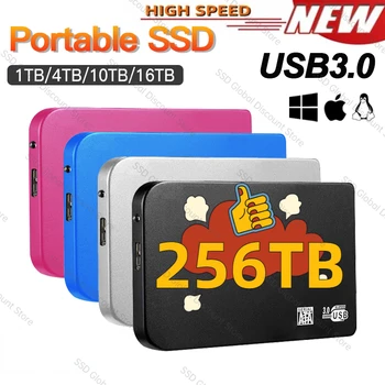 Prenosné SSD 2TB 16TB Originálne Externé ssd (Solid State Disk USB 3.0 64TB vysokorýchlostné Mobilné Pevný Disk pre Prenosné/Desktop/Macbook