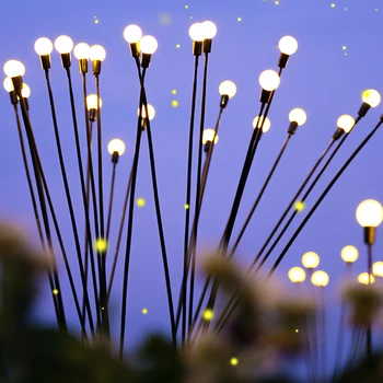 Solárne Firefly Svetlo, LED Osvetlenie, Ohňostroj Záhrada Dekor Trávnik Lampy Vonkajšie Nepremokavé Krajiny Lampa Pre Domáce Sviatok Vianočný