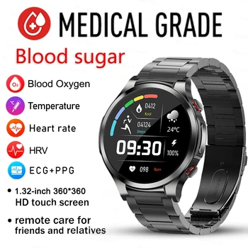 EKG+PPG Bezbolestné neinvazívne hladiny Glukózy v Krvi Smart Hodinky pánske Zdravý Krvný Tlak Cvičenie Smart Sledovať hladinu Glukózy v Krvi Meter