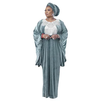 Africké Šaty pre Ženy Elegantné Abaya Kaftan Velvet Večerné Šaty Moslimské Oblečenie Boubou Župan 2023 Dashiki Ramadánu Abaya Kaftan