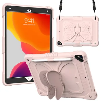 Pre iPad Mini 6 2021 8.3 palcový Prípade Motýľ Shockproof Tablet Kryt pre ipad mini6 S Popruhom cez Rameno, Pero Slot Stojan Shell