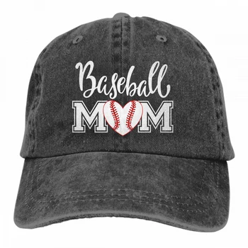 Baseball Mama Vintage Denim šiltovku pre Mužov a Ženy, Hiphop Čiapky pre Mužov Dospelých Unisex Štyri ročné obdobia Bežné