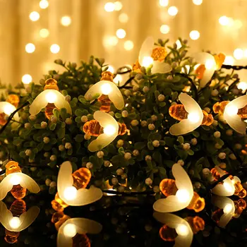 Solárne String Svetlo LED Roztomilý Bee Vonkajšie Svetlo Svadobné Domov Záhrada, Terasa, Party, Vianočný Strom včiel medonosných, Hviezdna Víla Dekor Lampa