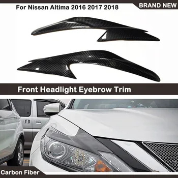 Carbon Fiber Auto Svetlometu Obočie Svetlomet Viečka Výbava Predné Vedúci Svetlo Veko Krytu Obočie Nálepka Pre Nissan Altima 2016 2017 2018