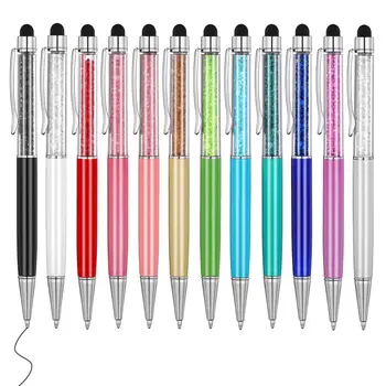 12pcs/veľa Crystal Guľôčkové Pero, Kreatívne Pero Dotykové Pero, 12 Farieb Písanie Ballpen kancelárske potreby Kancelárske Školské potreby