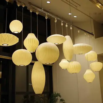 Dánsko Dizajnér Hodváb Prívesok Lampa Obývacia Izba Hotel Hala Reštaurácia Hanglamp Domáce Dekorácie LED Osvetlenie Továreň na Priamy Predaj