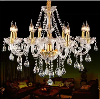 8 Svetiel Luxusné k9 krištáľový Luster svetlo pre spálne, Obývacia jedáleň Luxusné Krištáľový luster osvetlenie