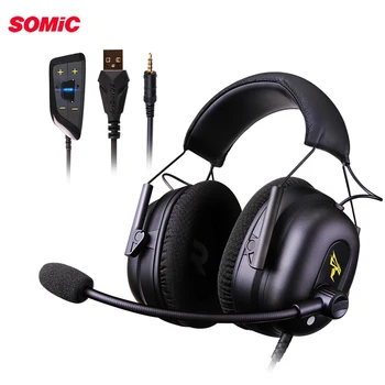 SOMIC G936N Profesionálne Káblové Hra Headphones7.1 Stereo Kanál PC MAC Headsetwith Mikrofón pre PS4 Xbox Notebook