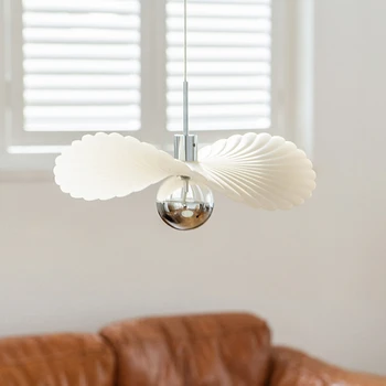 Nordic Moderné Dizajnér Prívesok Svetlo Jedáleň Jednoduchý Shell Lampa Štúdia Čaj Izba Stôl Barový Pult Luster Svietidlo Pozastavenie