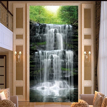 beibehang vlastné vodopád scénické výjavy abstraktných de parede 3d steny v Obývacej izbe papierové pozadie fotografie tapety Domáce Dekorácie